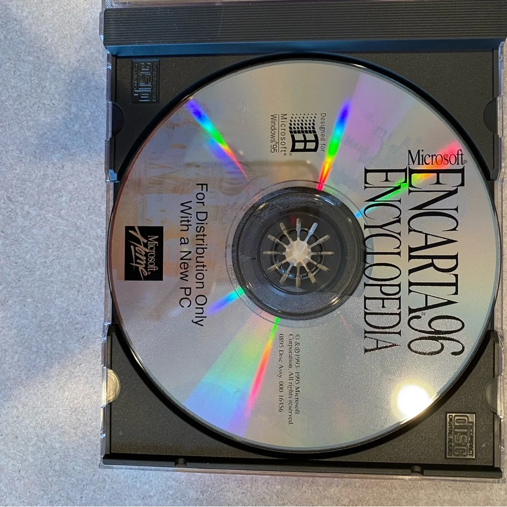VINTAGE Microsoft Home Encarta 96 Encyclopedia For PC CD-ROM Complete